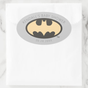 Batman Super Hero Baby shower Ovale Sticker