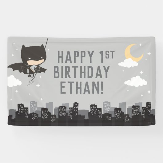 Batman Super Hero First Birthday Banner (Horizontaal)