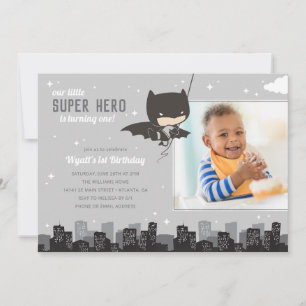 Batman Super Hero First Birthday - Foto Kaart