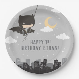 Batman Super Hero First Birthday Papieren Bordje