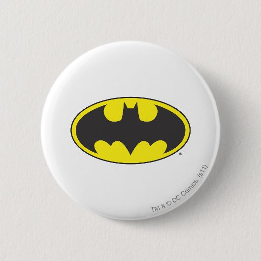 Batman Symbol | Bat Oval Logo Ronde Button 5,7 Cm (Voorkant)