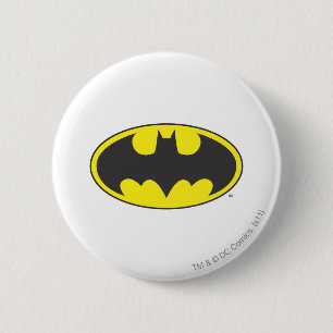 Batman Symbol   Bat Oval Logo Ronde Button 5,7 Cm
