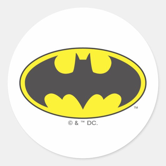 Batman Symbol | Bat Oval Logo Ronde Sticker (Voorkant)
