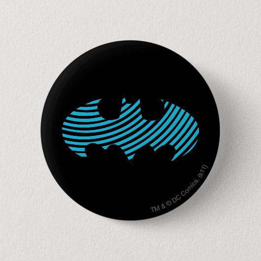 Batman Symbol | Blauwe Logo met streep Ronde Button 5,7 Cm (Voorkant)
