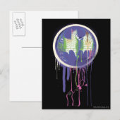 Batman Symbol | Cirkel Paarse Logo Briefkaart (Voorkant / Achterkant)