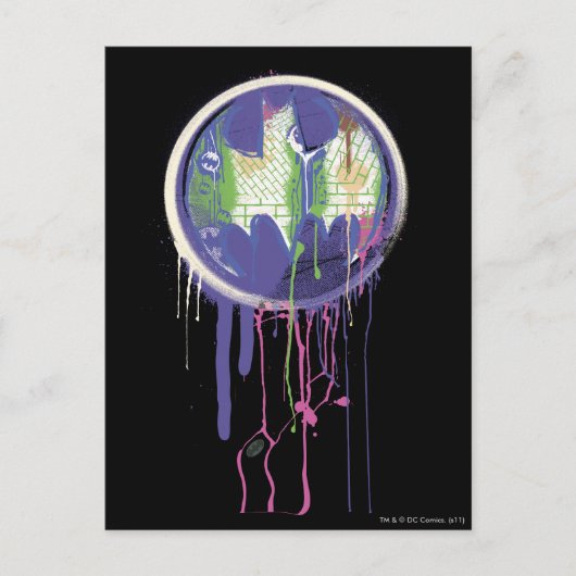 Batman Symbol | Cirkel Paarse Logo Briefkaart (Voorkant)