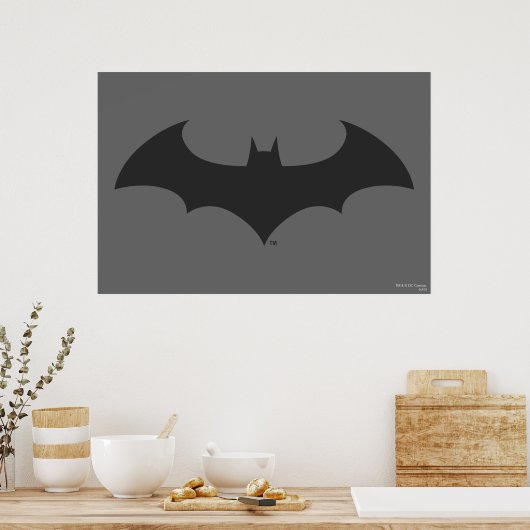 Batman Symbol | Eenvoudig BBT Silhouette-Logo Poster (Keuken)