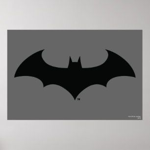 Batman Symbol   Eenvoudig BBT Silhouette-Logo Poster