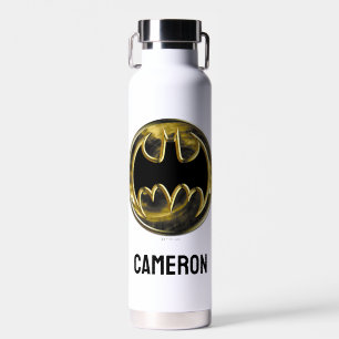 Batman Symbol   Goud Logo   Jouw namen toevoegen Waterfles