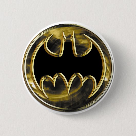 Batman Symbol | Goud Logo Ronde Button 5,7 Cm (Voorkant)