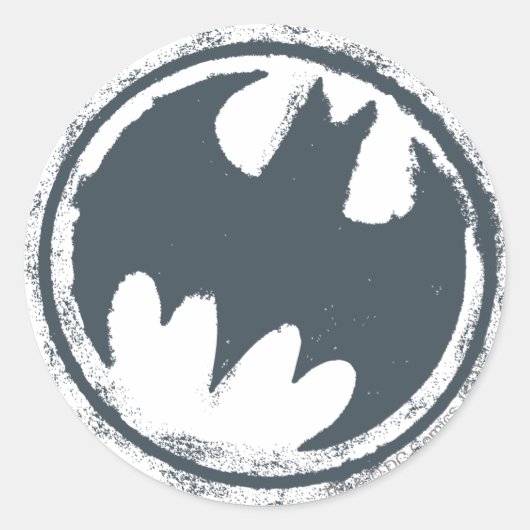 Batman Symbol | Grunge Logo Ronde Sticker (Voorkant)