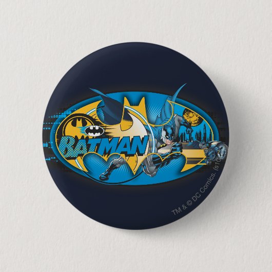 Batman Symbol | Klassieke collage Logo Ronde Button 5,7 Cm (Voorkant)