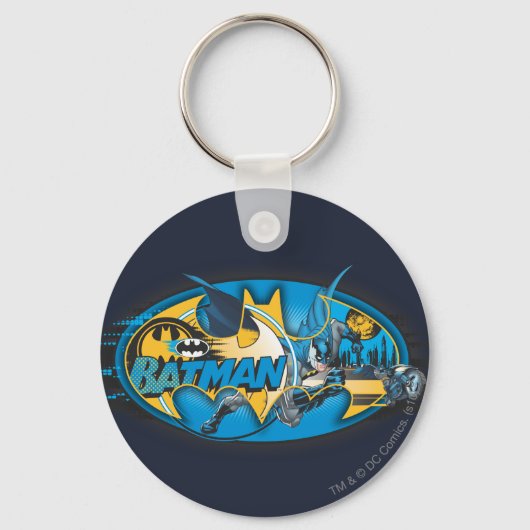 Batman Symbol | Klassieke collage Logo Sleutelhanger (Voorkant)
