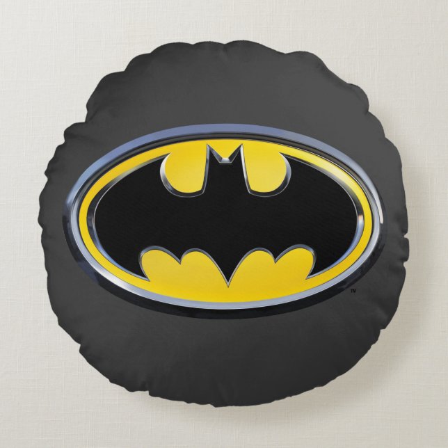 Batman Symbol | Klassieke Logo Rond Kussen (Voorkant)