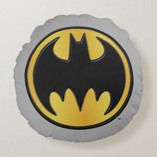 Batman Symbol | Klassieke Logo Rond Kussen (Voorkant)