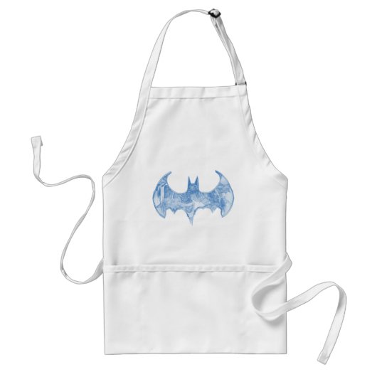 Batman Symbol | Licht blauw Logo in zakboekje Standaard Schort (Voorkant)