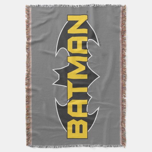 Batman Symbol | Naam Geel en zwart Logo Deken (Voorkant Verticaal)