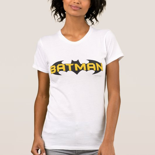 Batman Symbol | Naam Geel en zwart Logo T-shirt (Voorkant)
