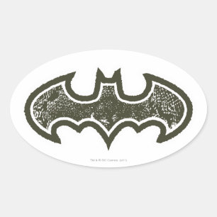 Batman Symbol   Nieuwe Logo Ovale Sticker