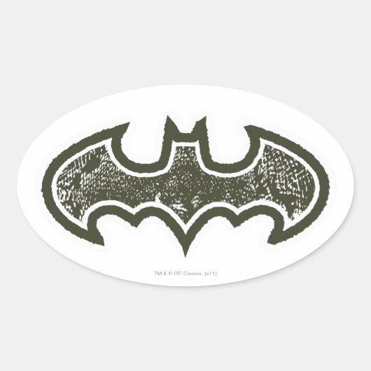 Batman Symbol | Nieuwe Logo Ovale Sticker (Voorkant)