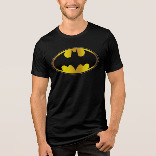 Batman Symbol | Ovale gradiënt Logo Tri-Blend Shirt (Voorkant)