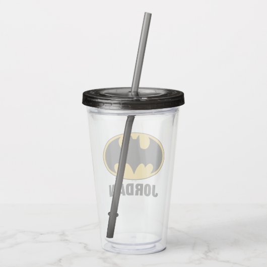 Batman Symbol | Ovale Logo Acryl Drinkbeker (Achterkant)