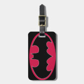 Batman Symbol | Rode zwarte Logo Bagagelabel (Voorkant verticaal)