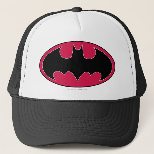 Batman Symbol | Rode zwarte Logo Trucker Pet (Voorkant)