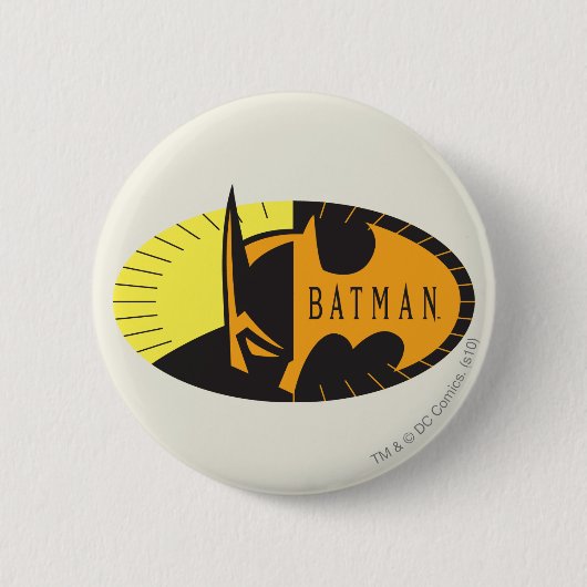 Batman Symbol | Silhouette Logo Ronde Button 5,7 Cm (Voorkant)