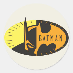 Batman Symbol   Silhouette Logo Ronde Sticker