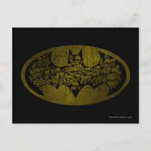Batman Symbol   Skulls in Bat Logo Briefkaart