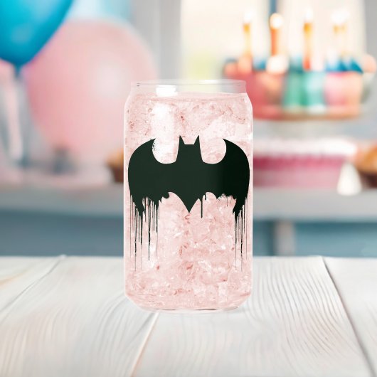 Batman Symbol | Spuitverf-Logo Blikvorm Glas (Insitu (Baby Shower))