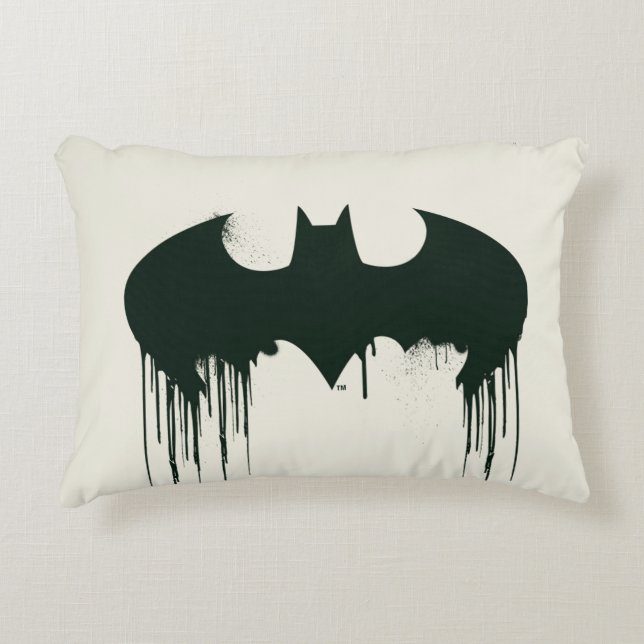Batman Symbol | Spuitverf-Logo Decoratief Kussen (Voorkant)