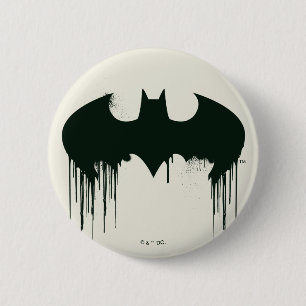 Batman Symbol   Spuitverf-Logo Ronde Button 5,7 Cm