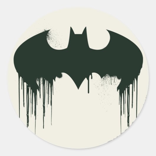 Batman Symbol | Spuitverf-Logo Ronde Sticker (Voorkant)