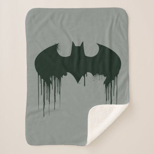 Batman Symbol | Spuitverf-Logo Sherpa Deken (Voorkant)