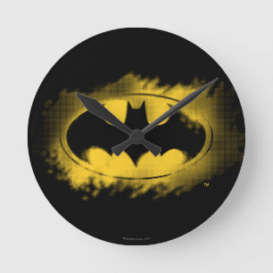 Batman Symbol   Zwarte en gele Logo Ronde Klok
