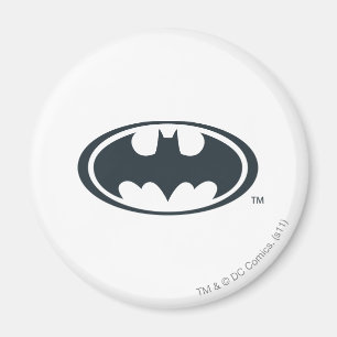 Batman Symbol   Zwarte en witte Logo Magneet