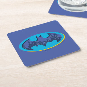 Batman   Symbool van de stad Arkham Vierkante Kartonnen Onderzetter