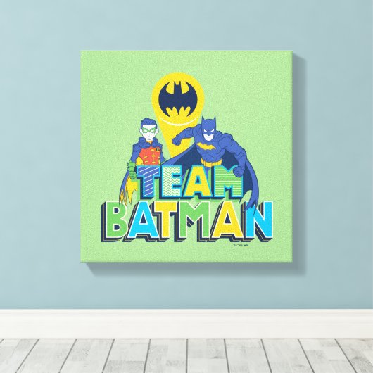 Batman | Team Batman en Robin Canvas Afdruk (Insitu (Houten vloer))