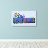 Batman | Team Super Heroes Canvas Afdruk (Insitu (Houten vloer))