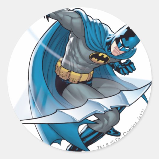 Batman Throwing Star Ronde Sticker (Voorkant)