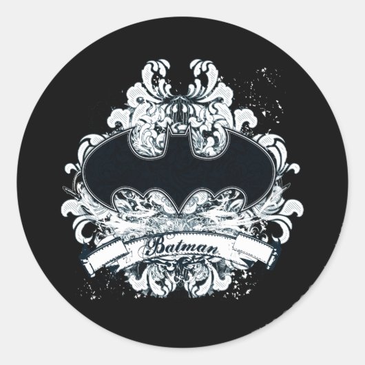 Batman Urban Grunge Ronde Sticker (Voorkant)