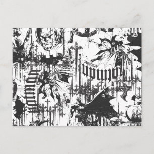 Batman Urban Legends - Caped Crusader Pattern BW Briefkaart