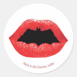 Batman Valentijn Bat Lips Ronde Sticker