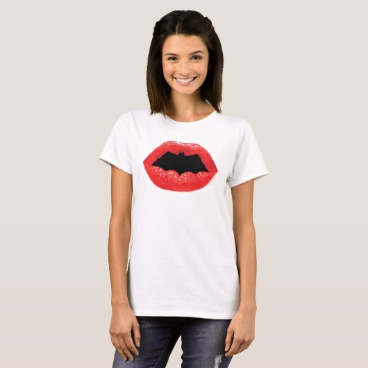 Batman Valentijn | Bat Lips T-shirt (Voorkant volledig)
