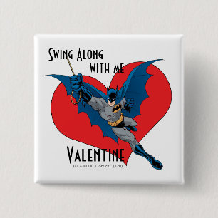 Batman Valentijn Nauw samen met mij Vierkante Button 5,1 Cm