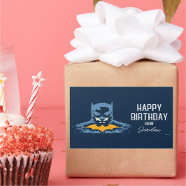 Batman verbrijzelde buste met goud PRETTIGE FEESTD Rechthoekige Sticker