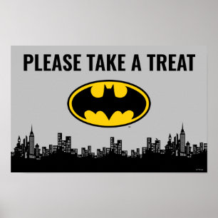 Batman Verjaardag Neem een traktatie teken Poster
