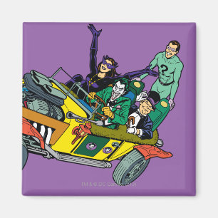 Batman Villains in Jokermobile Magneet